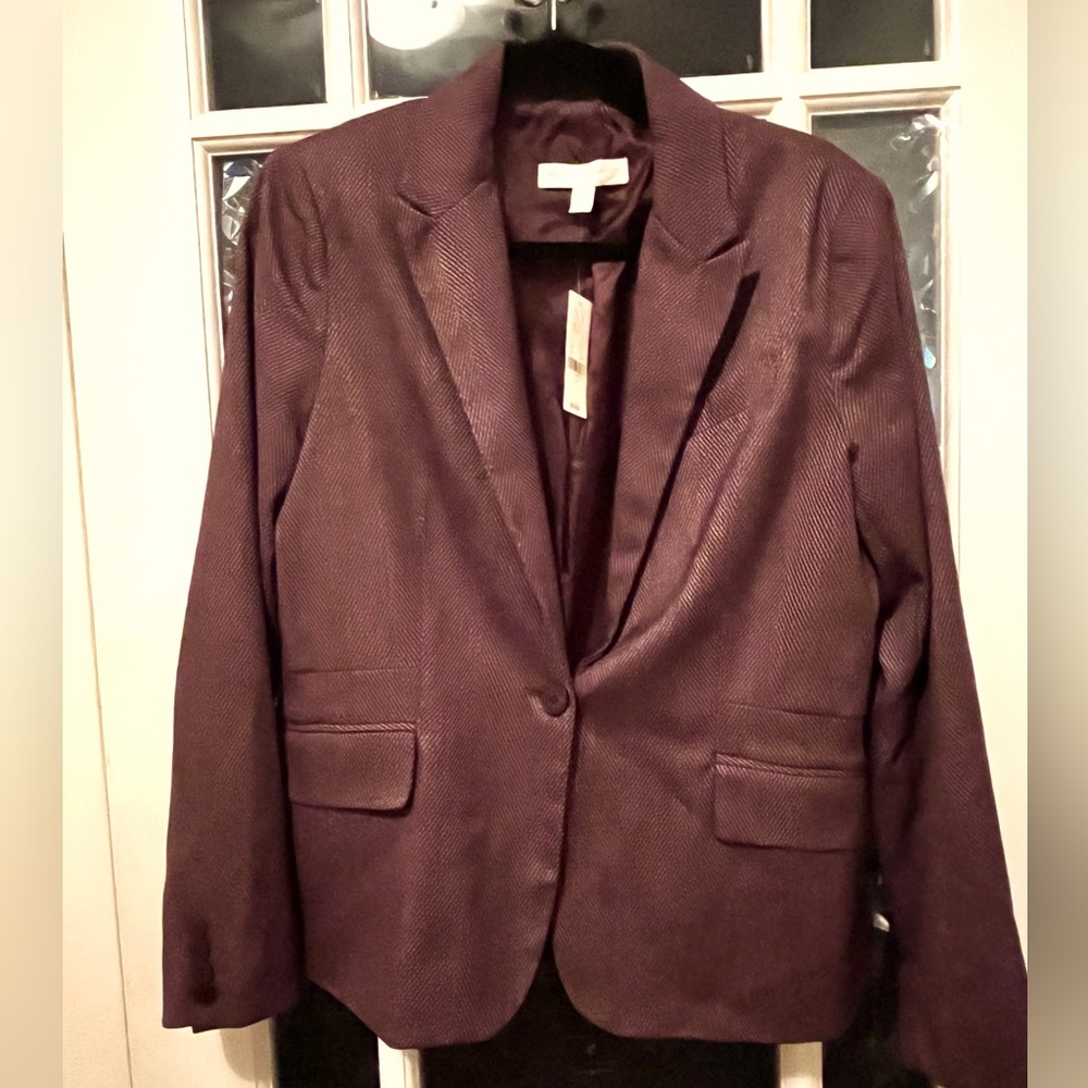 NWT New York & Company purple tweed blazer Size 12